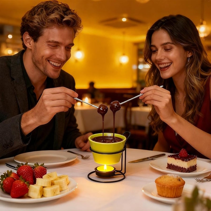 مذوب الشوكولاتة الأخضر المحمول للتدفئة، وعاء ذوبان مثالي لحفلات العائلة والحلويات في مطبخ المنزل. - Image 5